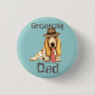 Basset Dad 1 Inch Round Button