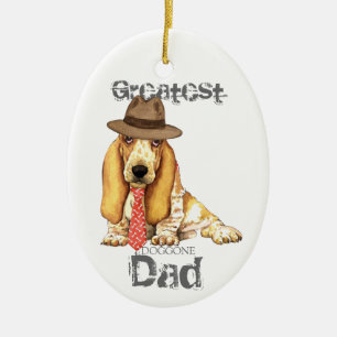 Basset Dad Ceramic Ornament