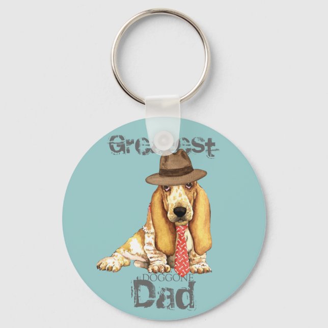Basset Dad Keychain (Front)