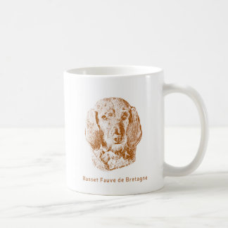 Basset Fauve de Bretagne Drawing in Red Coffee Mug