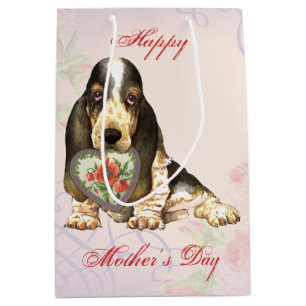 Basset Heart Mom Medium Gift Bag