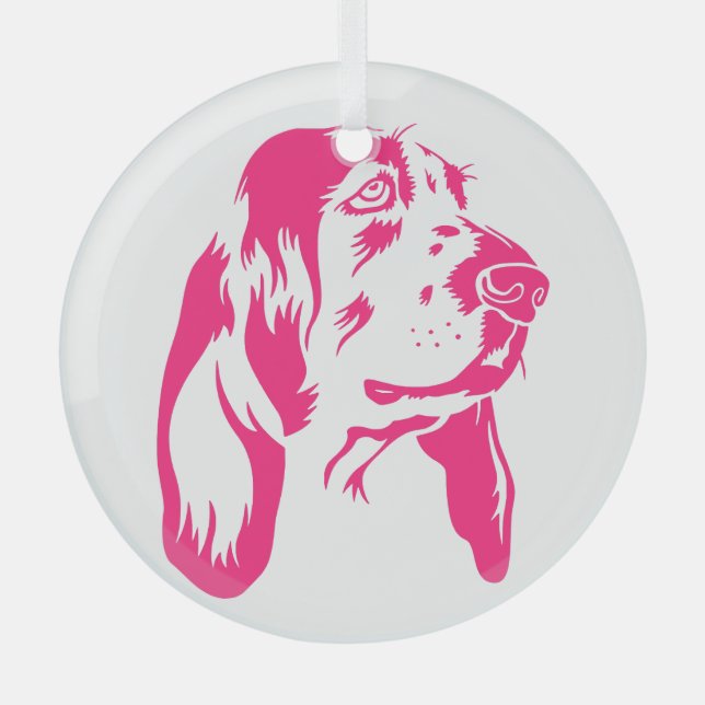 BASSET HOUND [24] GLASS ORNAMENT (Front)