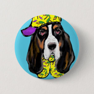 Basset Hound 2 Inch Round Button
