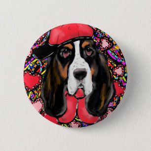 Basset Hound 2 Inch Round Button