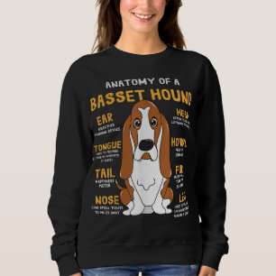 Basset Hound Anatomy Funny Dog Mom Dad Cute Gift Sweatshirt