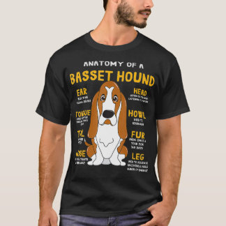Basset Hound Anatomy Funny Dog Mom Dad Cute Gift T-Shirt