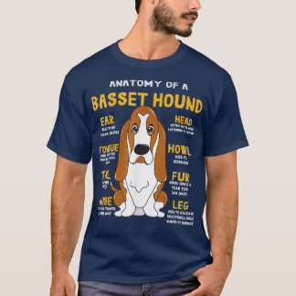 Basset Hound Anatomy Funny Dog Mom Dad Cute Gift T-Shirt