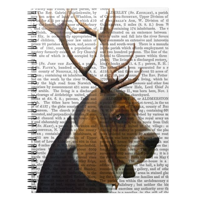 Basset Hound and Antlers Notebook (Front)
