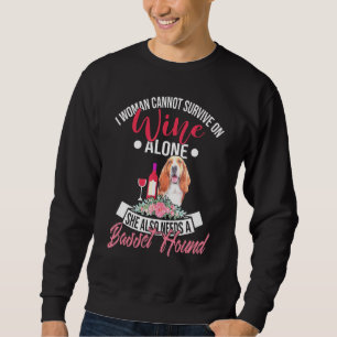 Basset Hound And Wine Shirt For Basset Dog Moms