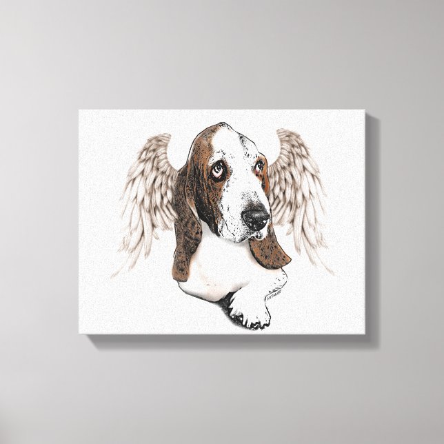 Basset Hound Angel Canvas Print (Front)