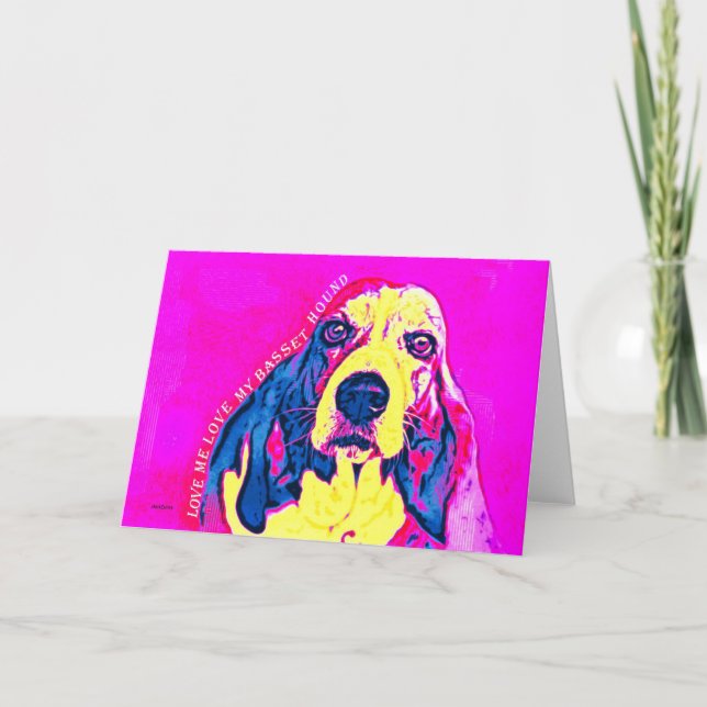 Basset Hound Artsy Blank Card (Front)