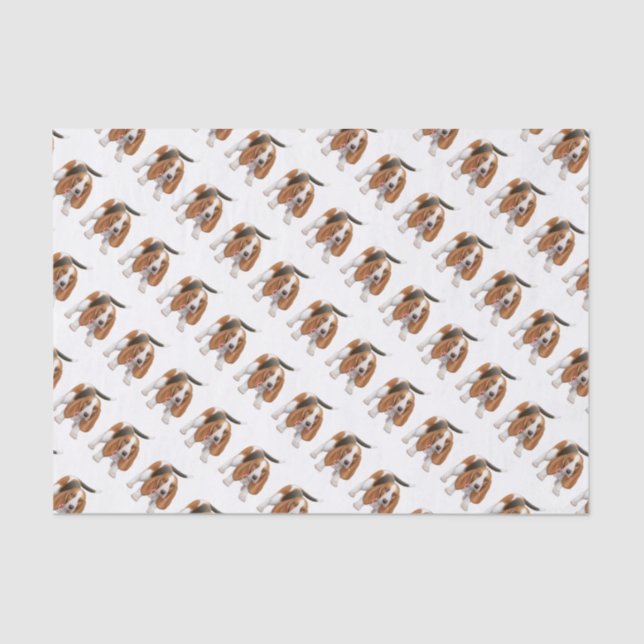 Basset Hound avec le papier de soie de soie de (Recto)