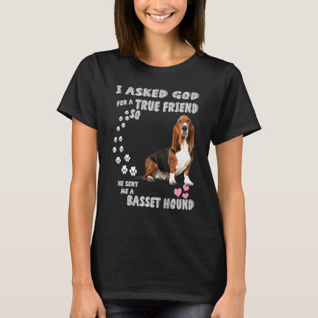Basset Hound  Basset Mom Dad Lemon Basset Hound T-Shirt (Front)