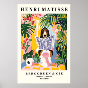 Basset Hound Bathroom Print Matisse Style Dog on