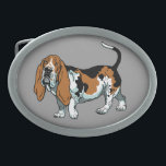 basset hound belt buckle<br><div class="desc">basset hound illustration</div>