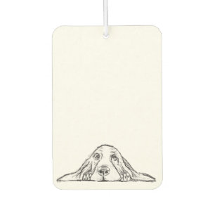 basset hound black white simple puppy dog eyes  air freshener