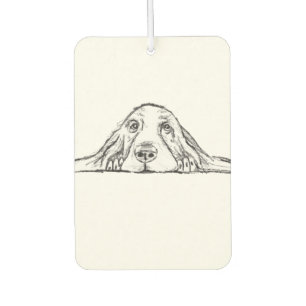 basset hound black white simple puppy dog eyes  air freshener