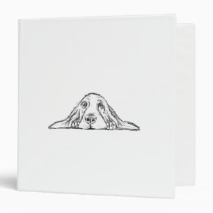 basset hound black white simple puppy dog eyes binder