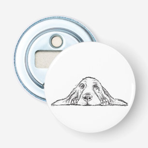 basset hound black white simple puppy dog eyes bottle opener