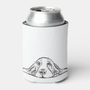 basset hound black white simple puppy dog eyes  can cooler