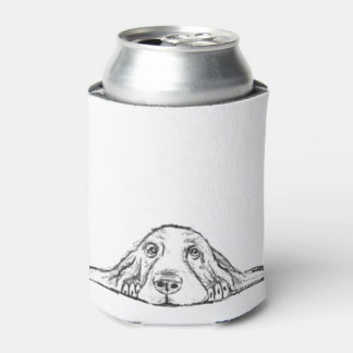 basset hound black white simple puppy dog eyes  can cooler