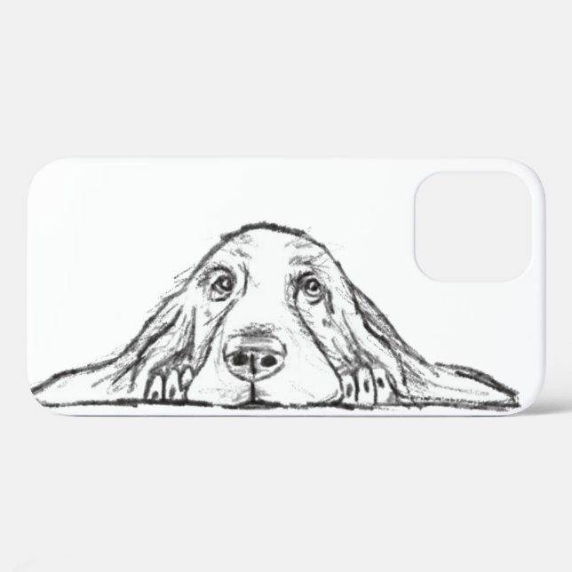 basset hound black white simple puppy dog eyes  Case-Mate iPhone case (Back (Horizontal))