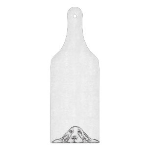basset hound black white simple puppy dog eyes   cutting board