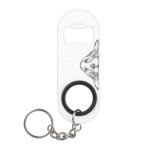 basset hound black white simple puppy dog eyes keychain bottle opener
