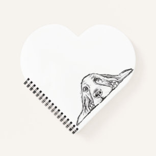 basset hound black white simple puppy dog eyes notebook