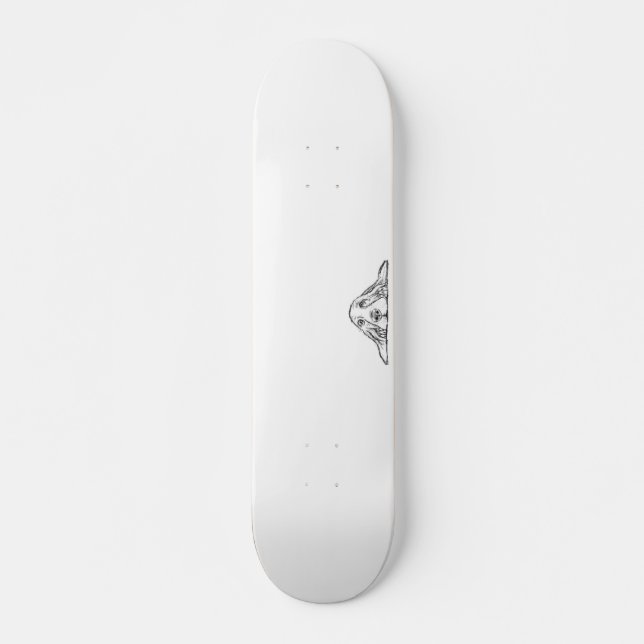 basset hound black white simple puppy dog eyes skateboard (Front)