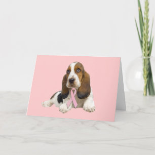 Basset Hound Breast Cancer Greeting Card