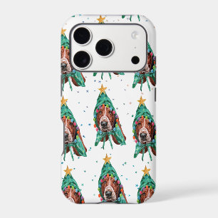 Basset Hound Breed Dog Pattern Stars Christmas