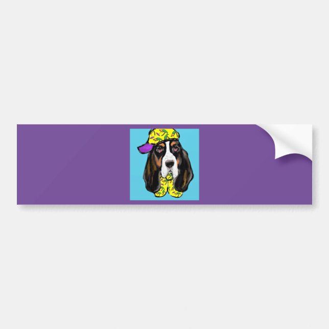 Basset Hound Bumper Sticker (Front)