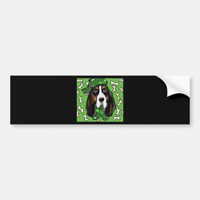 Basset Hound Bumper Sticker (Front)