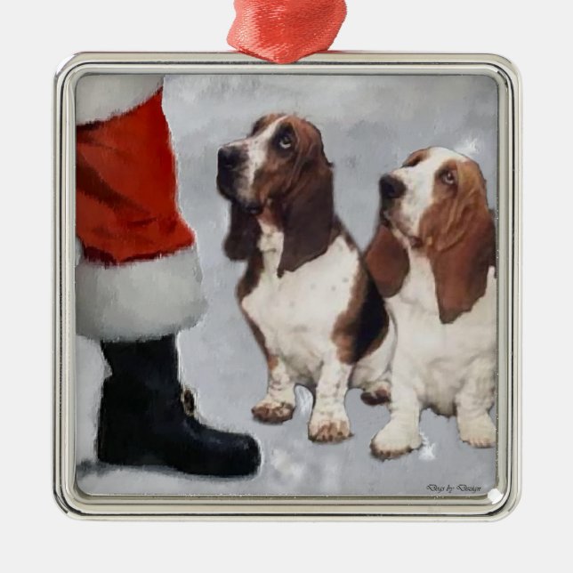 Basset Hound Cadeaux de Noël Ornement (Devant)