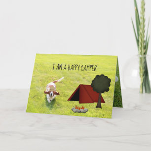 Basset Hound Camper Sur Carte Anniversaire