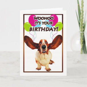 basset hound carte d'anniversaire - Woohoo c'est v