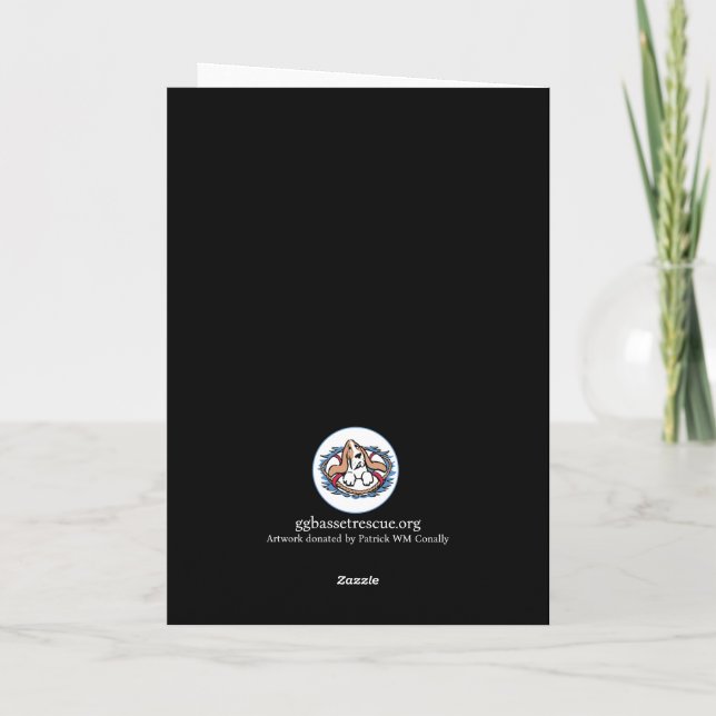 Basset Hound - Carte de vacances (Dos)