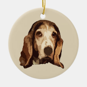 Basset Hound Ceramic Ornament