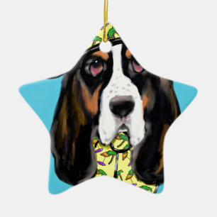 Basset Hound Ceramic Ornament