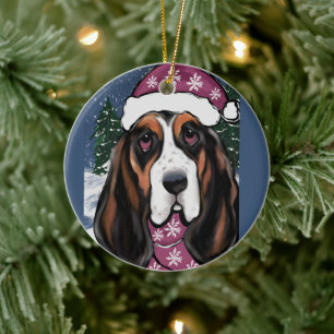 BASSET HOUND  CERAMIC ORNAMENT