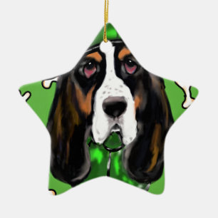 Basset Hound Ceramic Ornament