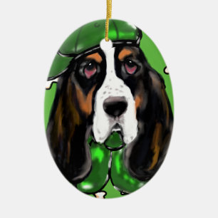 Basset Hound Ceramic Ornament
