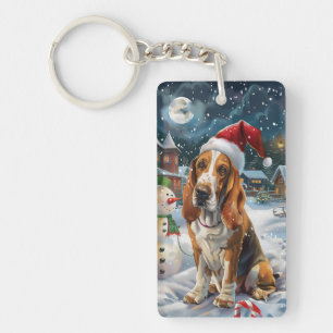 Basset Hound Chien Winter Wonderland Noël Joie