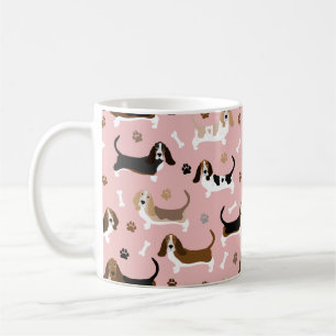 Basset Hound Chig Bones and Paws Coffee Mug