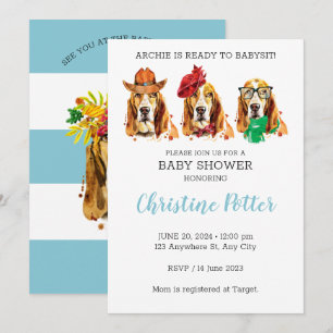 Basset Hound Chiot Thème Baby shower Invitation