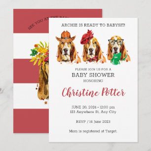 Basset Hound Chiot Thème Baby shower Invitation
