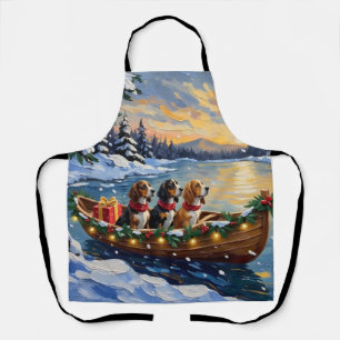Basset Hound Christmas Boat Holiday Apron