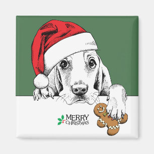 Basset Hound Christmas Cookie Magnet