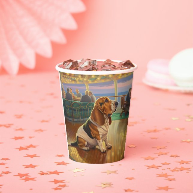 Basset Hound Christmas Cruise: Pawsome Holiday Paper Cups (Insitu)